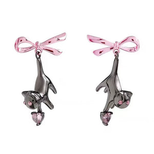Kitten & Bow Earrings
