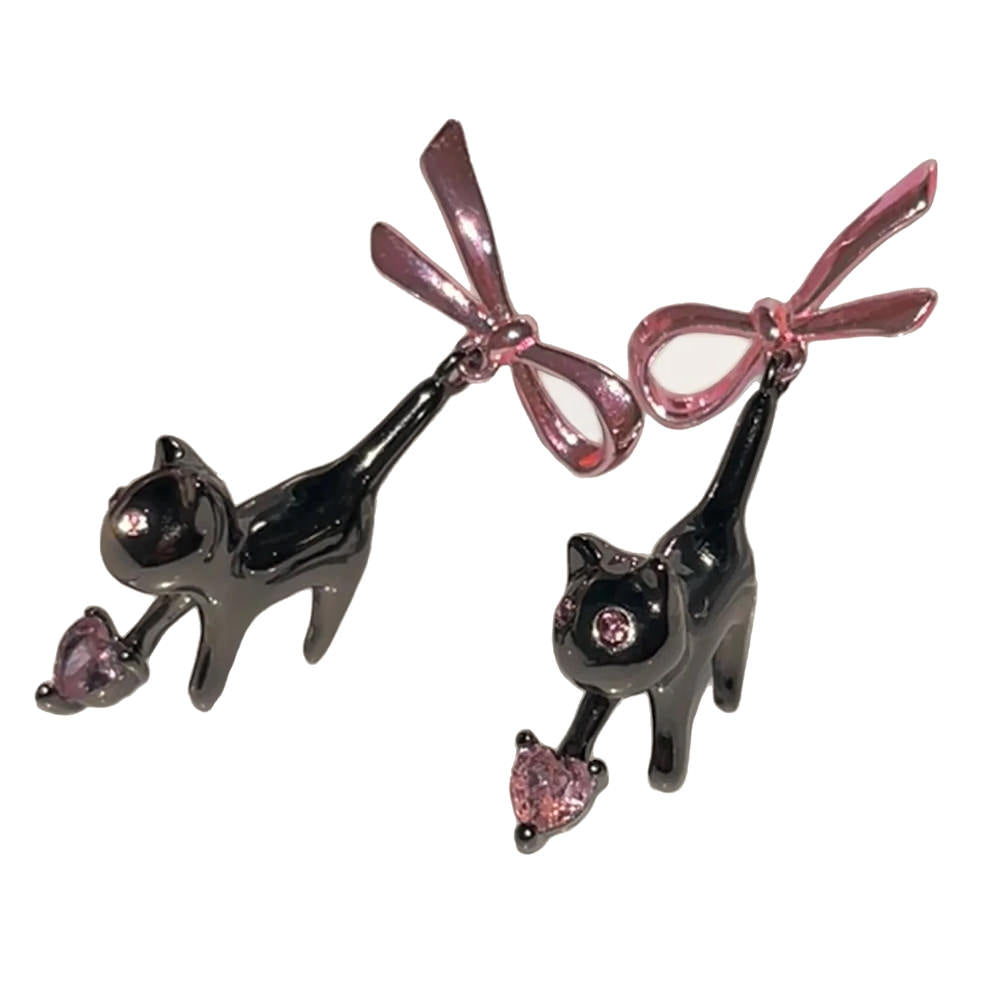 Kitten & Bow Earrings