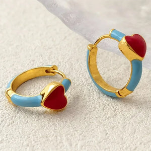 Korean Aesthetic Heart Earrings