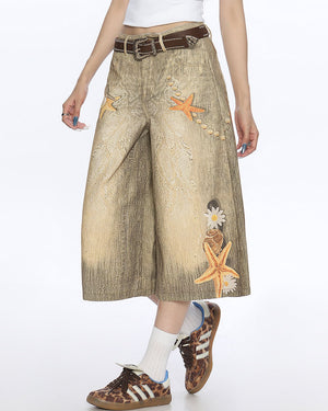 Mermaidcore Wide-Leg Culottes