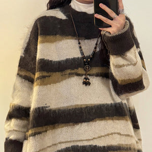 Oversized Striped Knit Sweater