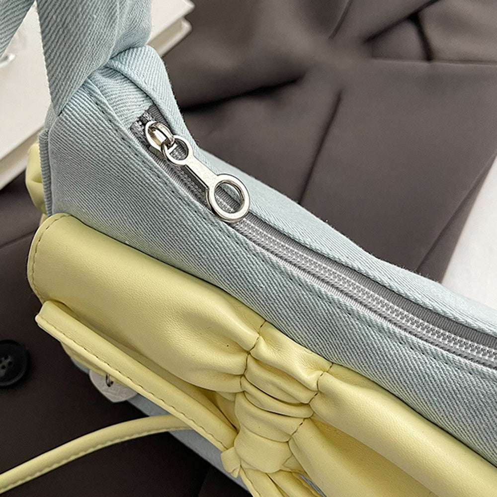 Pastel Bow Ruched Shoulder Bag