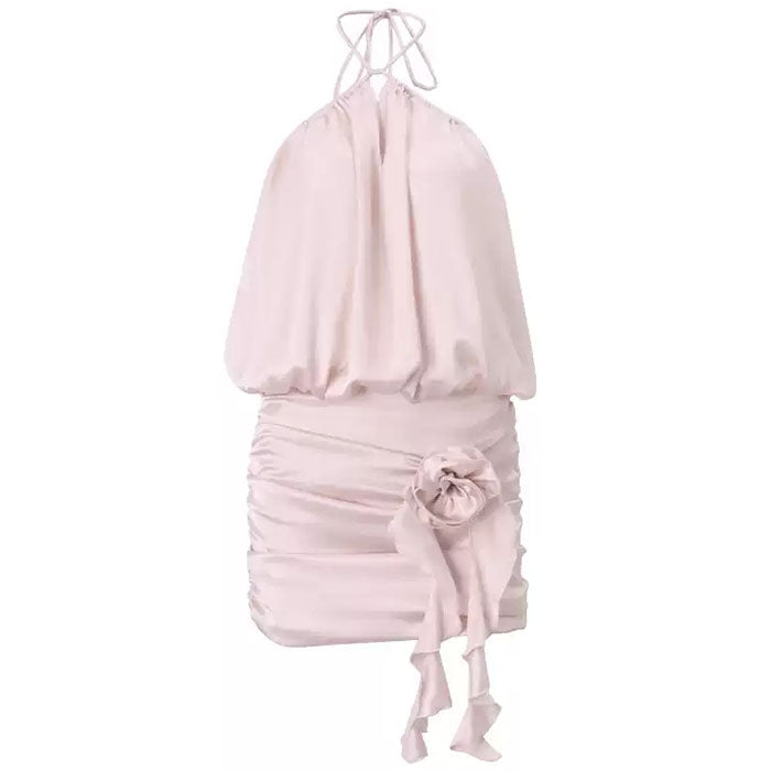 Pure Blushin Ruched Mini Dress