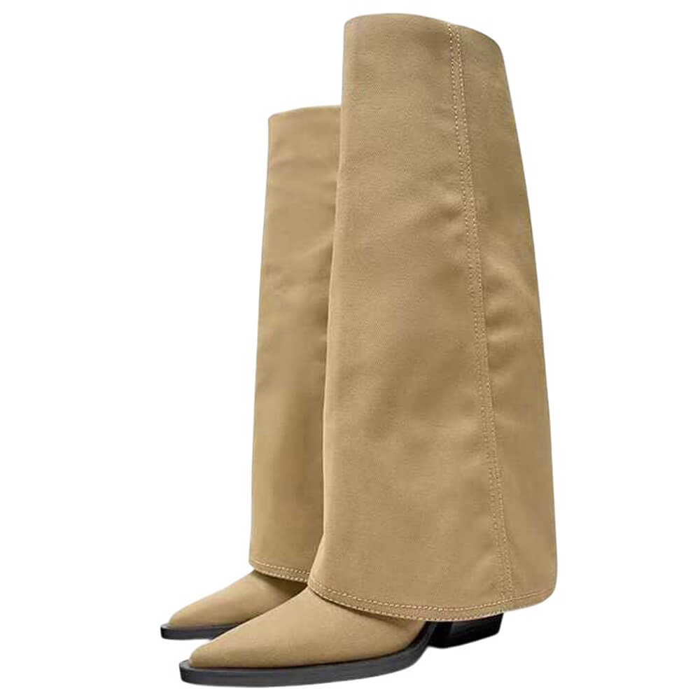 Pointed Toe Wide Calf Boots