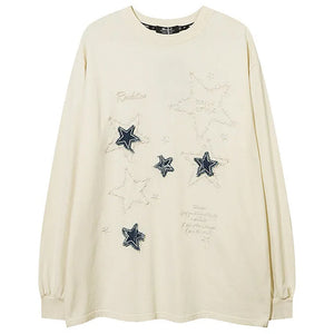 Preppy Star Patch Sweatshirt