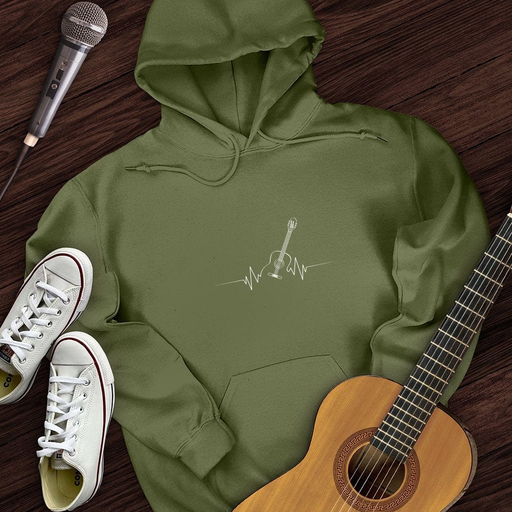 Acoustic Guitar Heart Beat Hoodie