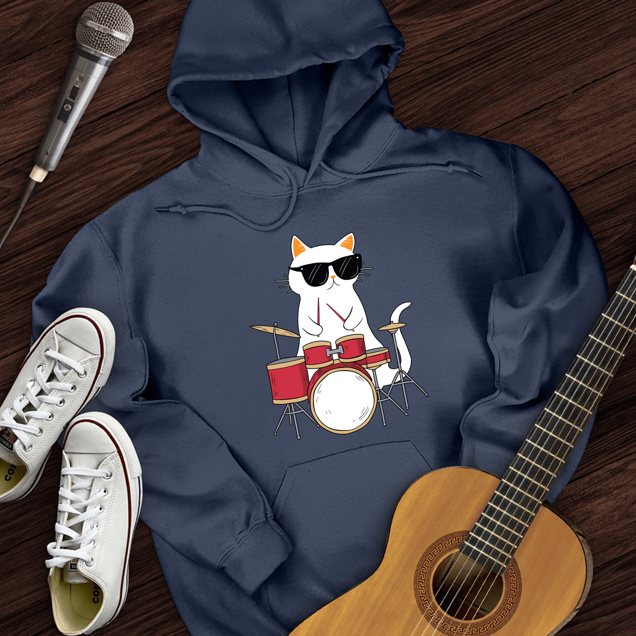 Drummer Cat Hoodie