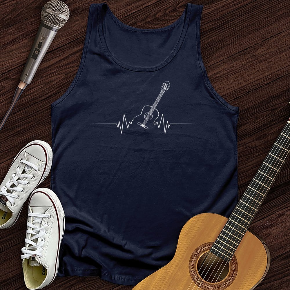 Acoustic Guitar Heart Beat Tank Top