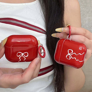 Red Bow Coquette AirPods Case