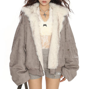 First Snow Reversible Fur Zip Jacket