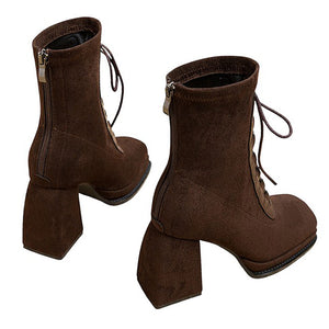 Outta Town Square Toe Lace Up Boots