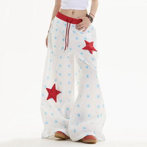 Star Girl Aesthetic Wide-Leg Trousers