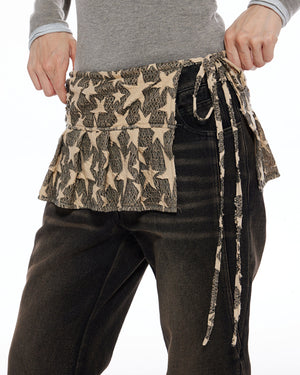 Star Print Y2K Overlay Belt