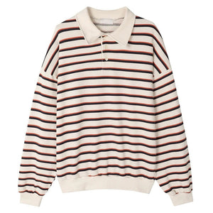 Bonjour Baby Stripe Polo Sweatshirt