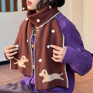Sweet Puppy Knit Scarf