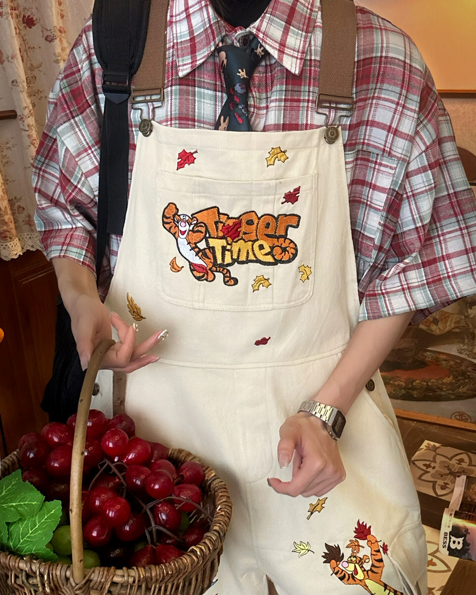 90's Kids Embroidery Overalls