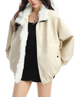 Vanilla Cream Faux Fur Jacket