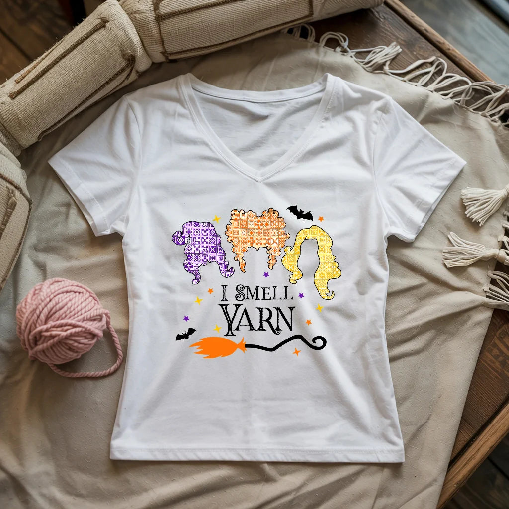 I Smell Yarn Lady V-neck