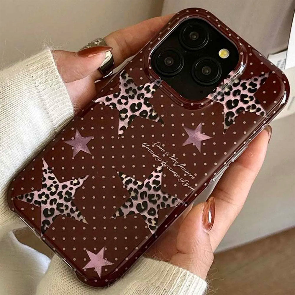 Y2K Star Leopard iPhone Case