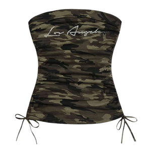 Y2K Camouflage Tube Top