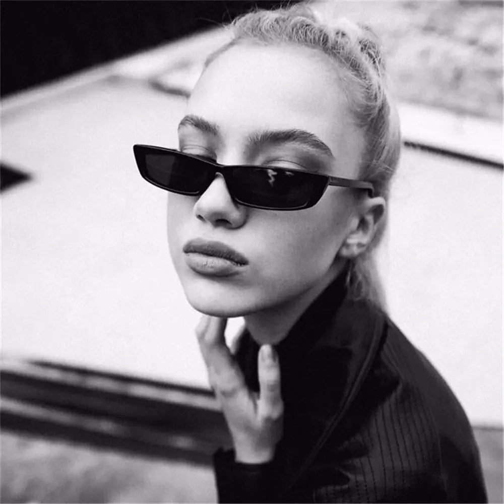 Y2K Skinny Square Sunglasses